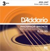 PHOSPHOR BRONZE ������� �� 3 ����� ����� ��� ����� ������ Extra Light 1047 DAddario EJ15-3D - ����������� ����������� � �������������, ������ �� �������� ���� � ��������-��������