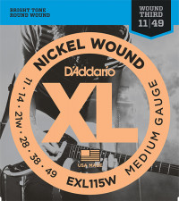 XL NICKEL WOUND ������ ��� ������������� BluesJazz Rock 3rd Wound 1149 DAddario EXL115W