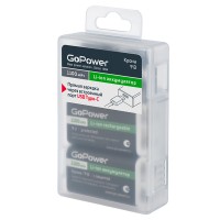 ����������� ������� ����� ����2 Liion 9V 1100mAh TypeC GoPower 00-00037260