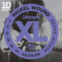 Nickel Wound ������ ��� ������������� MediumBluesJazz Rock 1149 10 ����� DAddario EXL115-10P