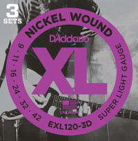 Nickel Wound ������ ��� ������������� Super Light 942 3 ��������� DAddario EXL120-3D